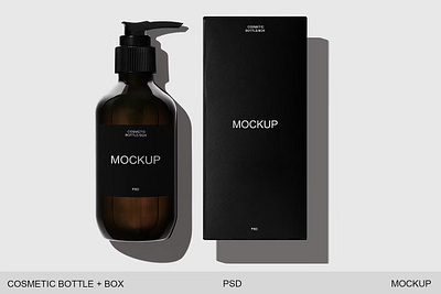 Cosmetic Bottle Mockup PSD cosmetic cosmetic bottle mockup label label design label logo label mockup logo mock mock up mockup oil shower skin care