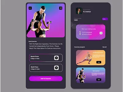 Profile page for user #excercise app design ui