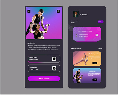 Profile page for user #excercise app design ui