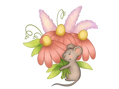 Illustration for "The Love Book" animal cartoon children children illustration childrens book farm illustration mouse