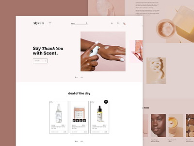 Alysum "Delight" beuty cosmetics design ecommerce retail shop store theme ui