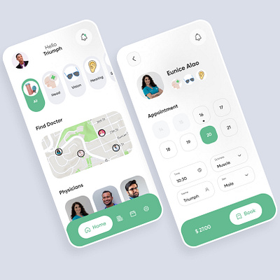 Medical Mobile App doctor find a doctor medical app mobile app ui design ux design