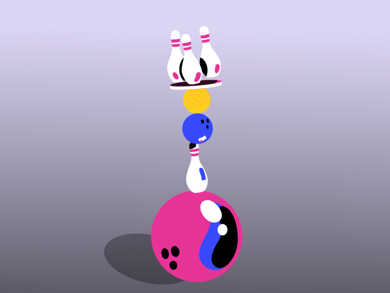Balance animation balance balls bowling offset skittles
