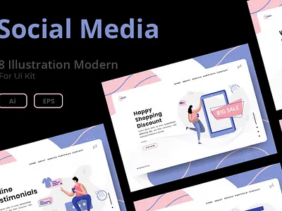 Social Media Promotion Illustration Set artwork brand identity brand illustration branding corporate branding corporate identity design illustration digital art digital illustration identity branding illustration design illustration designs illustrations design illustrator logo design visual identity web illustration