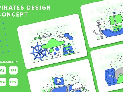Pirates Concept Web Illustrations Set artwork brand identity brand illustration branding concept corporate branding corporate identity design illustration digital art digital illustration identity branding illustration design illustration designs illustrations design illustrator logo design visual identity web illustration