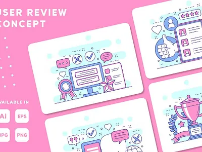 User Review Concept Web Illustrations Set artwork brand identity brand illustration branding concept corporate branding corporate identity design design illustration digital art digital illustration identity branding illustration illustration design illustration designs illustrations design illustrator logo design visual identity web illustration