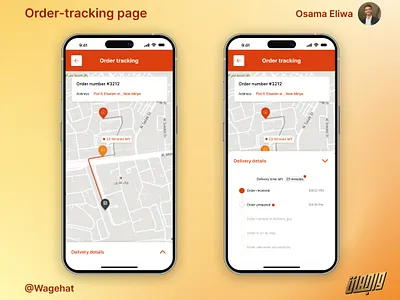 Order tracking page | Wagehat challenge app design graphic design ui ux