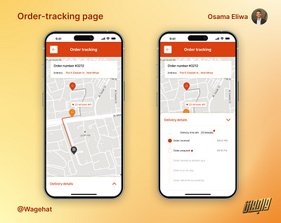 Order tracking page | Wagehat challenge app design graphic design ui ux