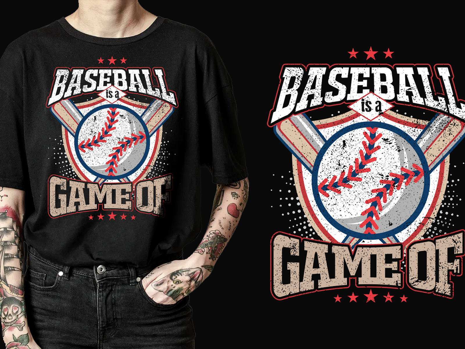 USA baseball t-shirt design vector by khalid