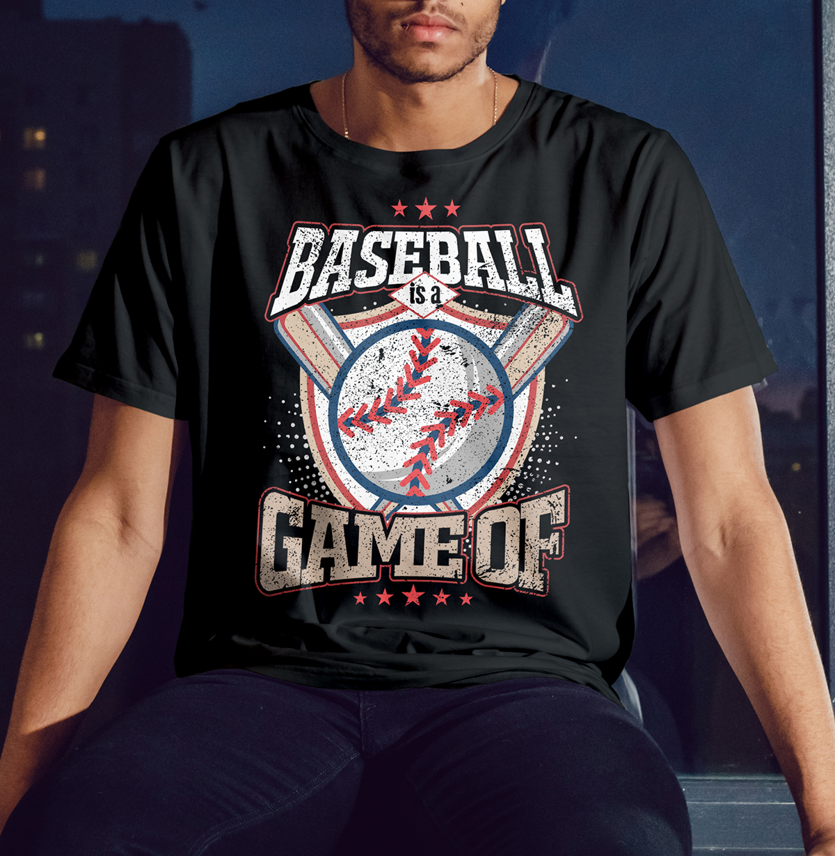 USA baseball t-shirt design vector by khalid