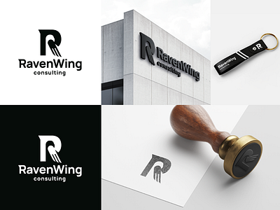 RavenWing bird brand branding design elegant graphic design letter logo logo design logotype mark minimalism minimalitic modern r raven sign ukraine ukrainiandesigner vector