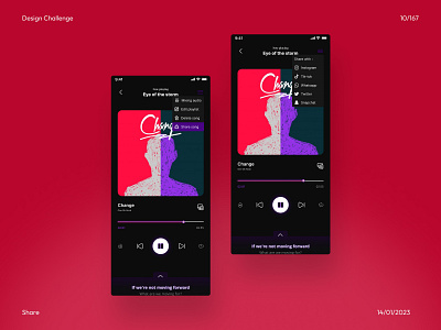 Design Challenge Day 10 : Social Share Design branding dark mode design design challenge day 10 figma flat flatdesign icon illustration logo minimal music photoshop share ui ux vector