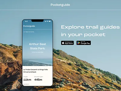 DailyUI #003 | Pocketguide landing page app design dailyui design mobile design product design typography ui ui design ux design web design