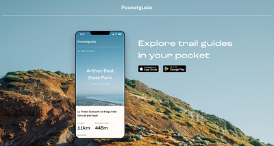 DailyUI #003 | Pocketguide landing page app design dailyui design mobile design product design typography ui ui design ux design web design