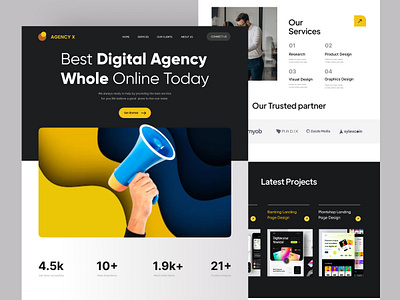 Digital Agency Landing Page agency agency app ashik designer digital agency homepage interface landing page marketing agency startup web webdesigner website