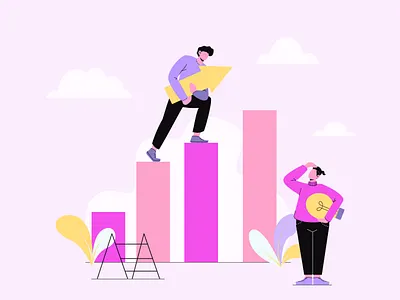 Business development, teamwork help revenue growth business illustration teamwork vector