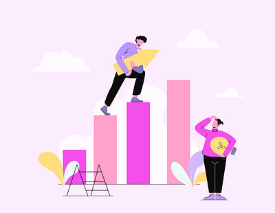 Business development, teamwork help revenue growth business illustration teamwork vector