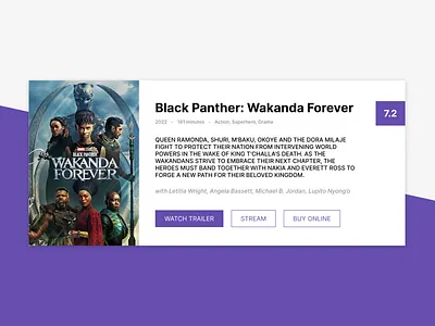 Daily UI 019 - Info Card black panther daily challenge figma info card movie movie info ui