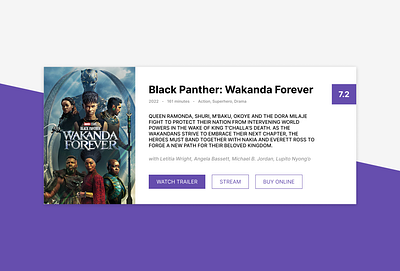 Daily UI 019 - Info Card black panther daily challenge figma info card movie movie info ui