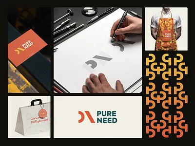 Pure Need - Logo and brand identity for food chain brand book brand identity brand sign branding business creative branding design graphic design identity illustration logo logo book marketing modern logo orix sajon startup startup branding typography visual identity