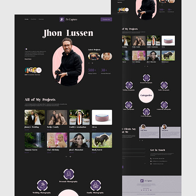 Photographer Portfolio Website Design home page landing page minimal photographer photography photoshoot portfolio showcase ui ui design ideas ui trends uiux designer user experience design user interface design ux web design web designer web ui template