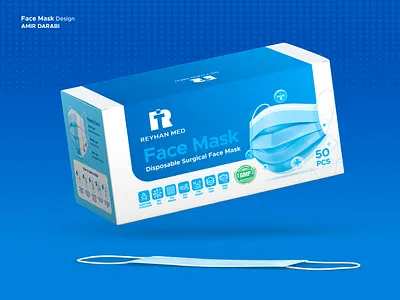 Face Mask Packaging Design adobe illustrator adobe photoshop box box design design face mask medical packaging packaging design product product design surgical