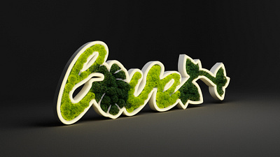 MOSS WRITING & NEON, 3D product design. 3d