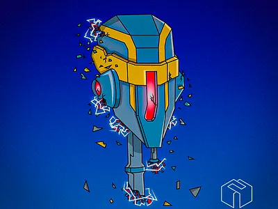 robot destroyed design graphic design illustration