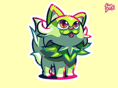 Sprigatito Pokemon Illustration cartoon colorfull illustration logo mascot pokemon poussacha scarlet sprigatito starter violet