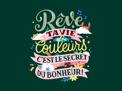 Rêve ta vie en couleurs disney handlettering illustration lettering peter pan typography