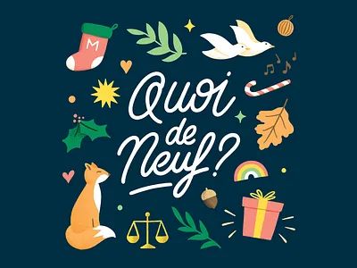 What's up? christmas fox handlettering illustration lettering typography