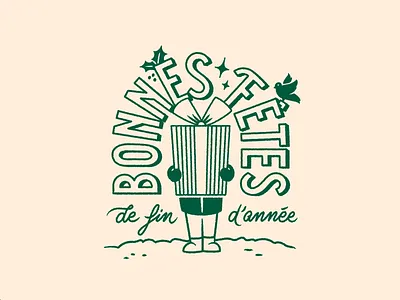 Happy holidays christmas gift handlettering holidays illustration typography