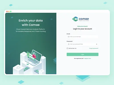 Cyber Security Application Login Page application cyber dashboard design flat graphic green hunting interface login page minimal mockup security sign in sign up turquoise ui ux webdesign website