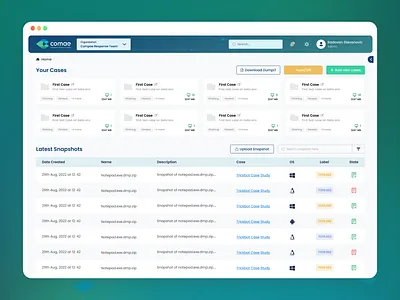 Comae - Cyber Security Web Application application cyber security dashboard design dropzone flat folder green hacking interaction interface minimal table turquoise ui uiux upload user friendly ux uxui