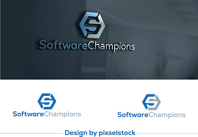 software champions logo 3d business logo illustration logo logo design minimalist logo