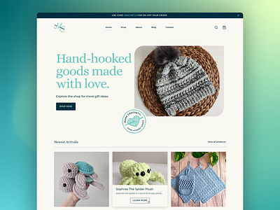Mama Crochetti Website Design blog crochet ecommerce figma home page homepage shop ui user interface web web design web dev webflow website yarn