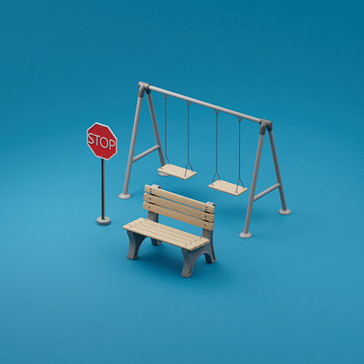 sit for a minute 3dmodel c4d low poly redshift