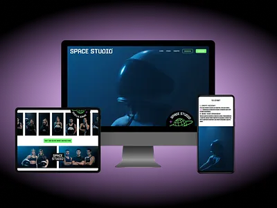 Space Studio - Fitness Studio & Booking App app astronaut booking branding design dev fitness logo nextjs responsive space spinning studio web