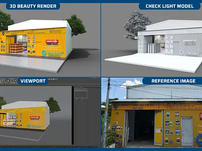 3D Model Company for banner design. 3d branding graphic design