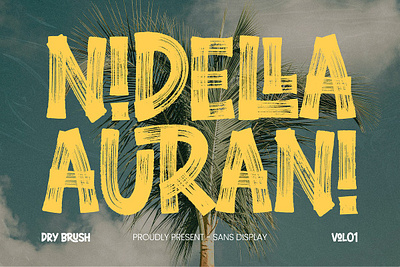 Nidella - Dry Brush Display Sans artistic bold creative design custom display font dry brush handwritten modern nidella dry brush display sans playful script typeface textured typography unique