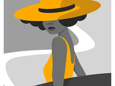 Summer time art beach feminine graphic design hat illustration shapes simple simplicity summer inspired vector women