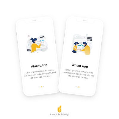 On Boarding Screens - Wallet App design - UIUX Design animation app design clean ui design figma illustration screen ui uiux
