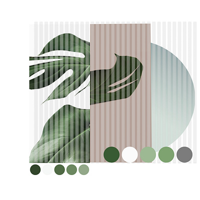 Color palette made on Figma🟢⚪🟤 background branding design graphic design illustration monstera plant typography vector