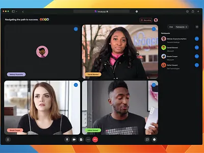 Video Conferencing App - Participants conference design meet meeting ui video video calling web