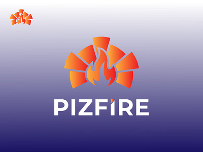 Fire Food Logo Design | PizFire app logo branding creative logo fire logo fire store logo food logo food sale logo gradient logo graphic design hellodesignersumon logo modern logo round fire logo web logo