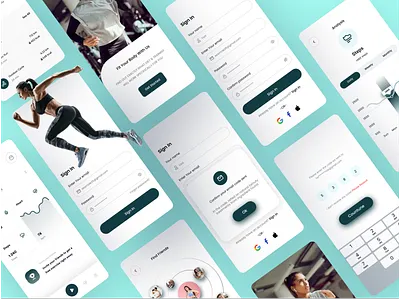 Fitness & Workout Mobile App app design fitness fitness app fitness landing page fitness mobile app gym gym mobile app mobile app sport ui design workout workout app design