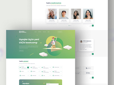 Education Course Landing Page template design flat ui uidesign uiux web webdesign website