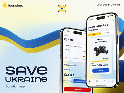 Support Ukraine - Donation App Ui/Ux animation charity concept design development donate figma illustration illustrator ios logo mobile app development mvp studio ui ukraine ux