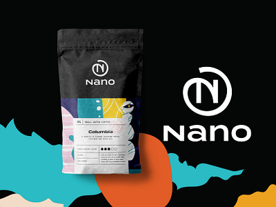 Nano Specialty Coffee House Branding and Packaging abstract brand branding brew cappuccino coffee colors creative espresso graphic design house label logo minimal monogram packaging shop