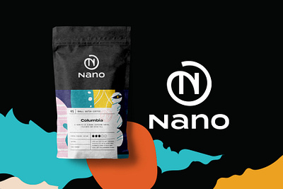 Nano Specialty Coffee House Branding and Packaging abstract brand branding brew cappuccino coffee colors creative espresso graphic design house label logo minimal monogram packaging shop